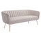 Homeroots 70" Beige Velvet Sofa With Gold Legs 385936 - alternate 4