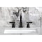 Kingston Brass Widespread Bathroom Faucet with Knurled Handle and Brass Pop-Up, Matte Black FSC8950KNL - alternate 3