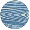 Homeroots 8' Navy Blue Denim Blue And Ivory Round Faux Bois Washable Indoor Outdoor Area Rug 614493 - alternate 4