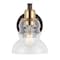 Jonathan Y Manhattan Vintage 6.5" 1-Light Metal/Glass Industrial Rustic LED Vanity, Brass Gold/Oil Rubbed Bronze JYL3544A - alternate 1