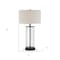 Homeroots 28" Black Glass Table Lamp With White Drum Shade 524483 - alternate 4