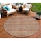 Homeroots 8' Rust Gold And Silver Round Southwestern Washable Indoor Outdoor Area Rug 615976 - alternate 1