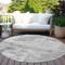 Homeroots 8' Gray And Silver Round Abstract Washable Indoor Outdoor Area Rug 602709 - alternate 3