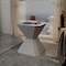 Leisuremod Azure 17 in Modern Round Fiberstone Side Table, Weather-Resistant, Fully Assembled AST17GR - alternate 3