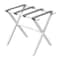 Homeroots Hotel White Finish Wood Folding Luggage Rack With Gray Straps 383077 - alternate 3