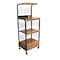 Homeroots Black and Natural 26in Rolling Kitchen Cart With Storage 469465 - alternate 2