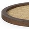 Homeroots 16" Brown And Natural Solid Wood And Wicker Handmade Round Serving Tray 609092 - alternate 3