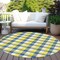 Homeroots 8' Yellow Blue And Beige Round Plaid Washable Indoor Outdoor Area Rug 601448 - alternate 4