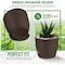 Lifemaster Planter Pots with Drainage Holes, Lightweight, Durable, Space-Saving, Brown, 5PK LMFLOPBRN55 - alternate 4