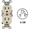 Leviton 15A Light Almond Commercial Grade 5-15R Duplex Outlet S06-0BR15-0TS - alternate 1
