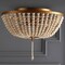 Jonathan Y Allison 15" 3-Light Shabby Chic Farmhouse Wood Beaded/Metal LED Flush Mount, Antique Gold/Cream JYL9019A - alternate 2