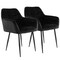 Elama 2 Piece Velvet Tufted Accent Chair in Black with Black Metal Legs ELM-214A-BLK - alternate 1