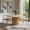 Homeroots 60" Brown Solid Wood Pedestal Base Round Top Dining Table 720978 - alternate 2
