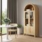 Homeroots 71in Natural Arched Accent Cabinet With Two Glass Panel Doors 712237 - alternate 4