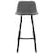 Elama Faux Leather Bar Stool in Gray with Black Legs ELM-605-GRY - alternate 4