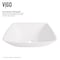 Vigo Hyacinth Modern White Matte Stone 14 in. L x 14 in. W x 4 in. H Square Vessel Bathroom Sink VG04009 - alternate 3