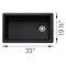 Blanco Inteos SILGRANIT 33in Single Bowl Reversible Undermount Workstation Kitchen Sink - Coal Black 443311 - alternate 3
