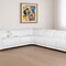 Homeroots White Italian Leather Modular L Shaped Seven Piece Corner Sectional With Console 534878 - alternate 1