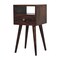 Homeroots 22" Brown Solid Wood Square One Drawer Nightstand 651797 - alternate 3