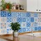 Homeroots 12" X 12" Dark and Light Blue Mosaic Peel and Stick Removable Tiles 556428 - alternate 4