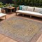 Homeroots 10' X 14' Gold And Peach Medallion Washable Indoor Outdoor Area Rug 616273 - alternate 1