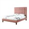 Homeroots Blush Solid Wood Queen Tufted Upholstered Velvet Bed 544751 - alternate 5