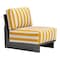 Homeroots 27" White And Yellow And Black Fabric Striped Side Chair 572305 - alternate 3