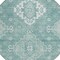 Homeroots 8' Aqua Teal Blue And Ivory Round Medallion Washable Indoor Outdoor Area Rug 589028 - alternate 3