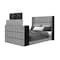Global Furniture Usa Contemporary Isabella Grey Queen Bed With Led, Tv Lift, Bluetooth Speaker And Fireplace Crystal ISABELLA-GREY-QB W/LED TV LIFT SPKR & FPLC - alternate 3
