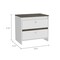 Homeroots 22" White Wood Two Drawer Nightstand 543672 - alternate 3