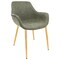 Leisuremod Markley Modern Leather Dining Arm Chair with Gold Metal Legs, Olive Green ECG26G - alternate 1