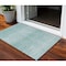 Homeroots 3' X 5' Aqua And Ivory Abstract Washable Indoor Outdoor Area Rug 587392 - alternate 1