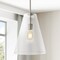 Jonathan Y Arlo 11.5" 1-Light Mid-Century Modern Iron/Seeded Glass LED Pendant, Nickel/Clear JYL7594A - alternate 4
