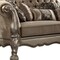 Homeroots 96" Bone Velvet Sofa And Toss Pillows With Gold Legs 491303 - alternate 3