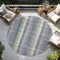 Homeroots 8' Pewter Gray And Mint Green Round Plaid Washable Indoor Outdoor Area Rug 613995 - alternate 6