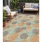 Homeroots 5' X 8' Beige Aqua And Orange Polka Dot Washable Indoor Outdoor Area Rug 614648 - alternate 1