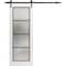 Sartodoors Sturdy Barn Door Frosted Tempered Glass Planum 2132 White 18x96 Solid Core Modern Interior PLANUM2132BD-B-WS-18 x 96 - alternate 1