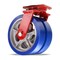 Hamilton Extra Heavy Duty Dual-Wheel Swivel Caster, 12" x 3" Ergo-Glide XT 1" thick Polyurethane (82A) Wheels S-EHD2-12EGB - alternate 1