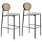 Leisuremod Euston Modern Wicker Bar Stool With Black Steel Frame, Beige, 2PK EC29BG2 - alternate 1