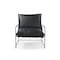 Homeroots 28" Black Genuine Leather Distressed Arm Chair 588331 - alternate 4