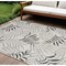 Homeroots 9' X 12' Gray Black And Ivory Palm Leaf Indoor Outdoor Area Rug 551448 - alternate 5