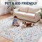 Jonathan Y Primrose Art Nouveau Floral Border Non-Slip Machine-Washable Cream/Turquoise 4 ft. x 6 ft. Area Rug BTF100E-4 - alternate 3