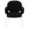 Leisuremod Celestial Boucle Dining Arm Chair, White Iron Frame with Black Fabric CCAW-23BL - alternate 3