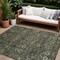 Homeroots 10' X 14' Moss Green And Gray Floral Washable Indoor Outdoor Area Rug 564382 - alternate 1