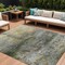 Homeroots 9' X 12' Olive Green Gold And Gray Abstract Washable Indoor Outdoor Area Rug 631453 - alternate 1