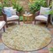 Homeroots 8' Gold And Ivory Round Patchwork Washable Indoor Outdoor Area Rug 631427 - alternate 4