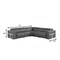 Homeroots Gray Italian Leather Modular L Shaped Five Piece Corner Sectional 534864 - alternate 9