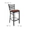 Flash Furniture 30" Ladder Back Restaurant Stool XU-DG697BLAD-BAR-BURV-GG - alternate 4