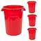 Magnum Tool 44 Gallon Trash Can, High-Vis Red, Construction Grade, Heavy Duty Plastic, 4PK CMTC-C000-44R04 - alternate 1