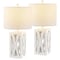 Jonathan Y Stewart 21.5" Farmhouse Wood LED Table Lamp, White, 2PK JYL1062B-SET2 - alternate 1